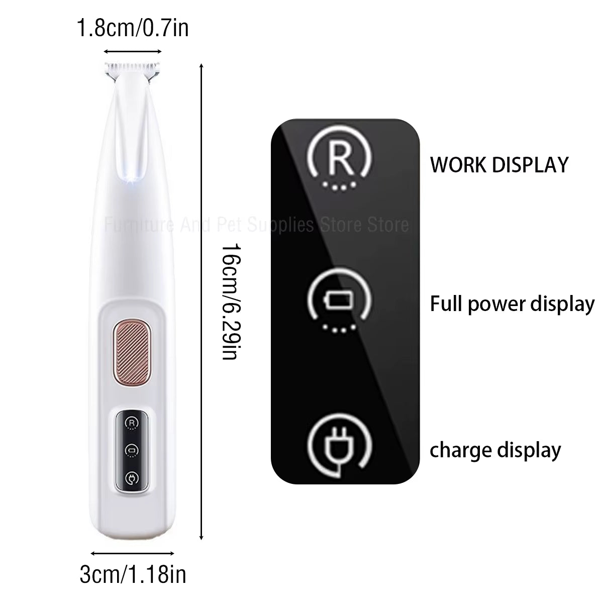 New Dog Beauty Trimmer Fully Waterproof Dog Trimmer with LED Light Dog Claw Trimmer Cat Claw Hair Trimmer Pet Claw Trimmer